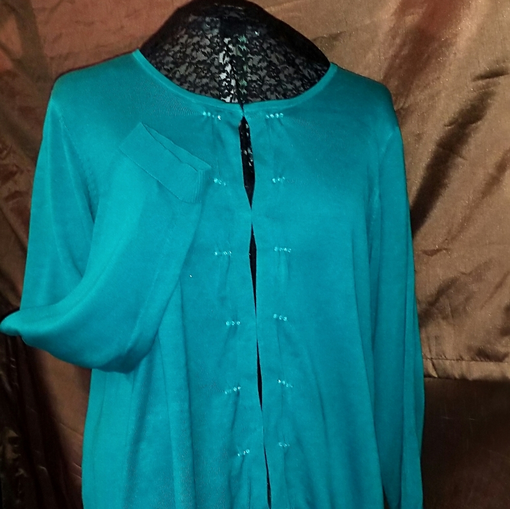 2x Coldwater Creek Beaded and Tuck Cardigan 20-22